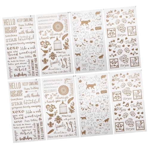 Gadpiparty 3 Sätze Goldene Epoxidharz Aufkleber Transparente Diy Sticker Für Bastelarbeiten Scrapbooking Und Dekoration Selbstklebend Zufällige Designs 12 Stück * 3 von Gadpiparty
