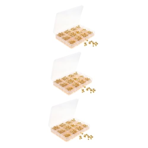 Gadpiparty 3 Sätze Goldenes Perlenzubehör UV Armbänder Verschiedene Perlen Zur Schmuckherstellung Echte Perlen Damenperlen Perlen Zur Schmuckherstellung Abstandsperlen 1250 Stück * 3 von Gadpiparty