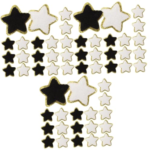 Gadpiparty 3 Sätze Handtuchstofftuch Patch Sternenaufnäher Für Kleidung Jeans-patch Sternenkleidung Jubel-patches Applikationen Schwarz Nähen Jubeln Form Bestickt Chenille 32 Stück * 3 von Gadpiparty