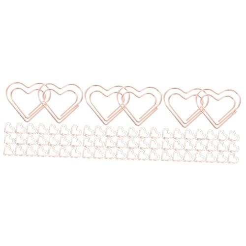 Gadpiparty 3 Sätze Herzförmige Büroklammern Aus Roségold Kleine Und Dekorative Klammern Für Dokumente Notizen Kalender Und Scrapbooking Für Büro Und Zuhause 100 Stück * 3 von Gadpiparty