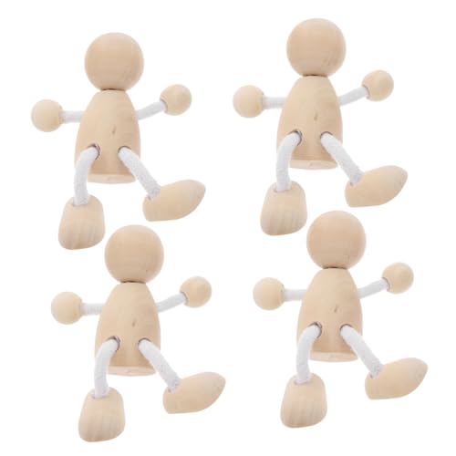Gadpiparty 3 Sätze Holzspielzeug Mädchen Mini Puppe Heringe Wohnkultur Leute Pfeifen Holzhandwerk Unvollendet Unlackierte Holzpflöcke Menschen Figuren 4 Stück * 3 von Gadpiparty