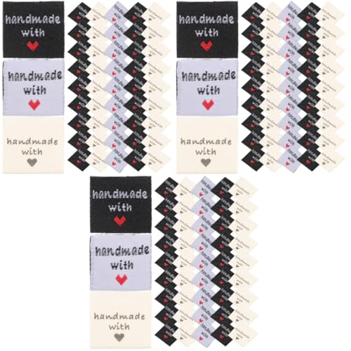 Gadpiparty 3 Sätze Kleidung Kragenetiketten Diy Nählabel Handgemacht Für Bekleidung Gelb Weiß Und Schwarz Für Nähprojekte Und Dekoration 150 Stück * 3 von Gadpiparty