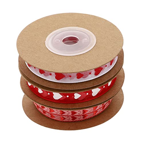 Gadpiparty 3 Sätze Liebe Bedruckte Webbänder Rote Und Grüne Bänder Kräuselband Partydekoration Herzen Wickelbänder Pastell Dekorative Rosa Wanddekoration Dekoration Aus 4 Rollen * 3 von Gadpiparty