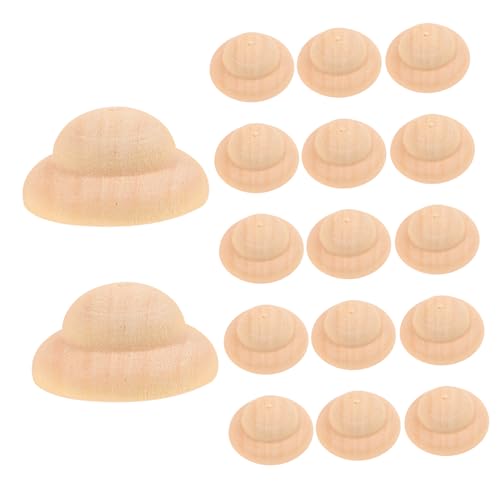 Gadpiparty 3 Sätze Marionettenhut Klein Anbindung Handwerk Weihnachten Kind Hutverzierungen Für Puppen Aus Holz Hut Für Peg-puppen Unbemalter Puppenhut Aus Holz Hölzern 40 Stück * 3 von Gadpiparty