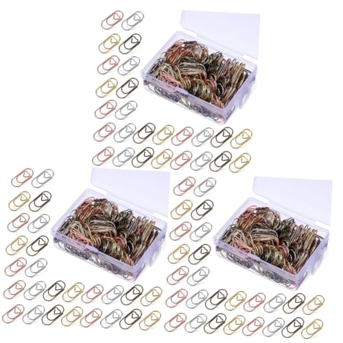 Gadpiparty 3 Sätze Mini Love Paper Clip Standard-büroklammern Papier Led Farbige Büroklammern Herzförmige Büroklammer Kleiner Klipp Bürobedarf Büroklammern Metall 200 Stück * 3 von Gadpiparty
