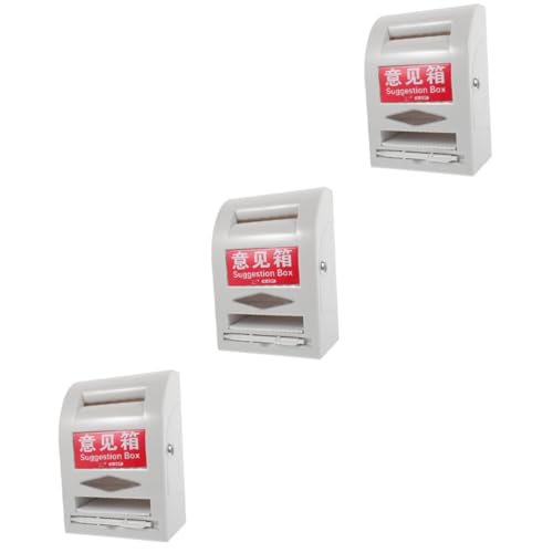 Gadpiparty 3 Sätze Notpapiervorschlag Box sperren Key Lockbox Vorschlagsboxen wandmontierte Boxen Wandmontierte Aufbewahrungsboxen Vorschlagspostfach Wahlurnen Abs Weiß von Gadpiparty