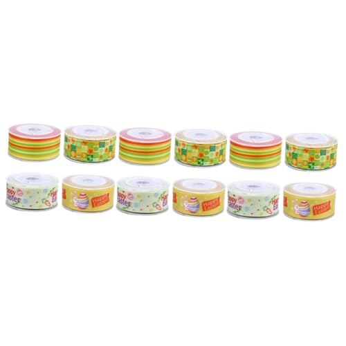 Gadpiparty 3 Sätze Osterband Geschenkbänder Bindfadenband Rosa Band Zum Verpacken Seidendekoband Motorhaubenband Grünes Partyband Breites Blaues Hasenband Süßes Band 4 Rollen * 3 von Gadpiparty