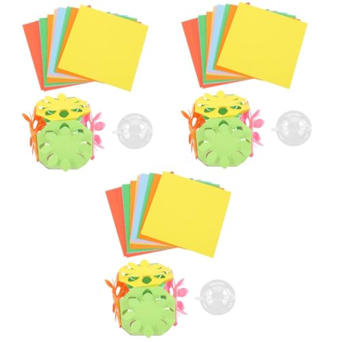 Gadpiparty 3 Sätze Papierschneidewerkzeug-Set Bausatz Handwerk Bastelsets Origami-Papier-Kit Kit zur Papierherstellung DIY-Origami buntes Papier Scheren-Bastelset für von Gadpiparty
