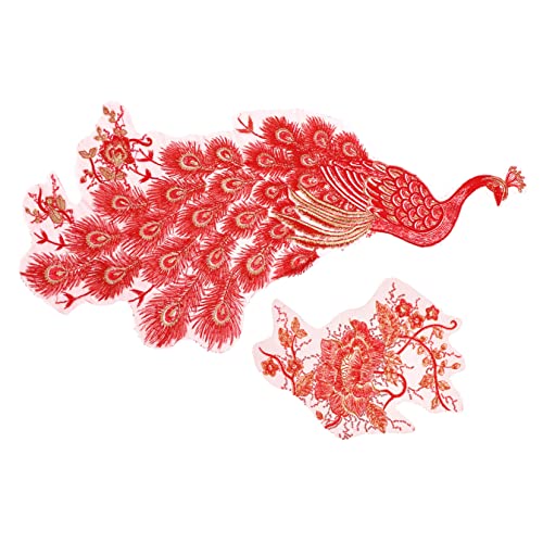 Gadpiparty 3 Sätze Patches Stilvolle Applikationen Für Kleidung Zur Verzierung Von Cheongsam Hochzeitskleid Und Tischdecken Rot 2 Stücke * 3 von Gadpiparty
