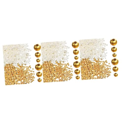 Gadpiparty 3 Sätze Perlen + Perlenzubehör Rund Verschiedene Schmuckanhänger Lose DIY Abstandshalter Bügelperlen Set Abstandsperlen Bastelperlen Elegante Kleine 900 Stück * 3 von Gadpiparty