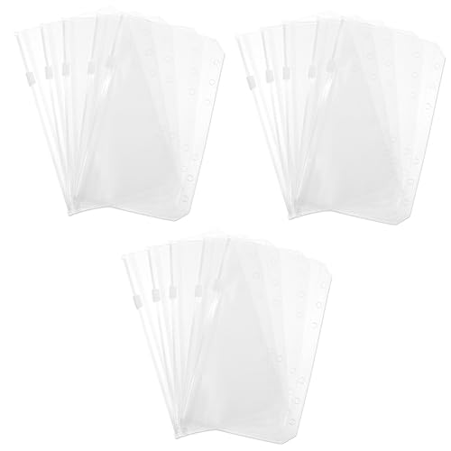 Gadpiparty 3 Sätze Pvc-tasche Mit Reißverschluss Bindetascheneinlage Aufbewahrungstasche Aktentasche Ticket-reißverschlusstasche Notizbuch Binder Dokumentbeutel A5 Weiß 15 Stücke * 3 von Gadpiparty