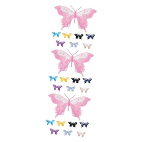 Gadpiparty 3 Sätze Schmetterlings-stickpatch Stickereiflecken Dekoration Gestickter Schmetterling Applikation Nähen Schmetterlingsapplikation Flicken Nähen Stoff 8 Stück * 3 von Gadpiparty