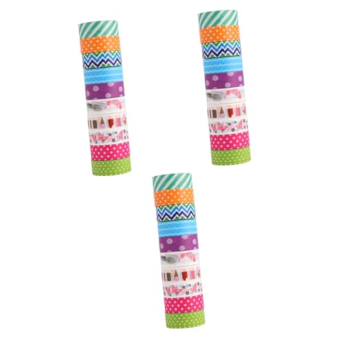 Gadpiparty 3 Sätze Stylisches Diy Washi Tape Dekoratives Klebeband Pro Rolle Für Tagebuch Scrapbooking Und Bastelprojekte Leuchtenden Farben Und Handlich Für Unterwegs 10 Rollen * 3 von Gadpiparty