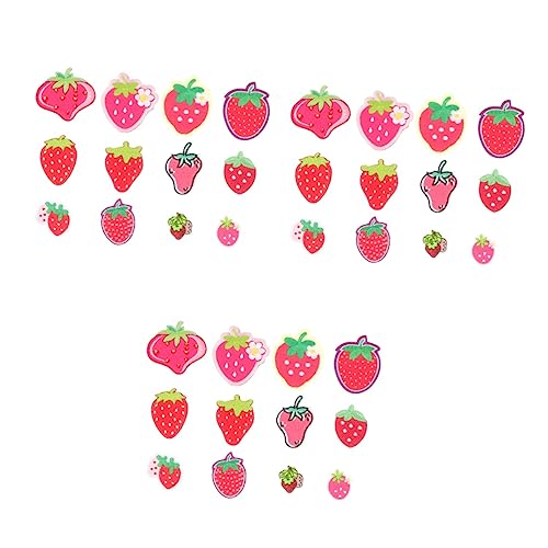 Gadpiparty 3 Sätze Teiliges Erdbeer Stickerei Aufnäher Bügelbare Diy Patches Für Kleidung Rucksäcke Und Jeans Zum Reparieren Und Dekorieren 12 Stück * 3 von Gadpiparty