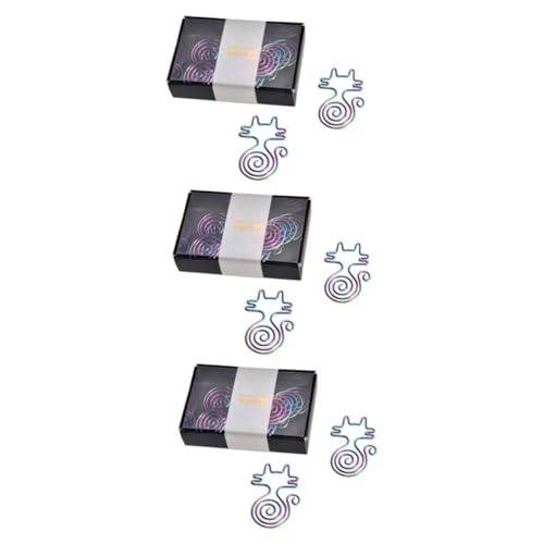 Gadpiparty 3 Sätze Teiliges Katzen Design Büroklammern Kreative Bunte Papierclips Für Notizen Und Fotos Organisieren Von Dokumenten Langlebig Und Ansprechend 8 Stücke * 3 von Gadpiparty