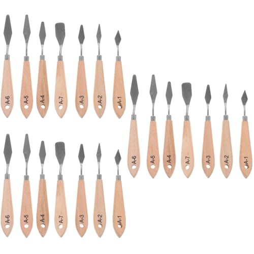 Gadpiparty 3 Sätze Teiliges Malspachtel Mit Holzgriff Malwerkzeug Malmesser Für Öl Und Acrylmalerei Werkzeug Für Künstler Lehrer Und Studenten 7 Stück * 3 von Gadpiparty