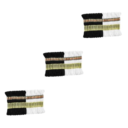 Gadpiparty 3 Sätze Teiliges Tragbares Stickgarn Stränge Lange Handgefertigte Stickfäden Schwarz Und Weiß Nähzubehör Für Diy Projekte Und Bastelarbeiten 24 Stück * 3 von Gadpiparty