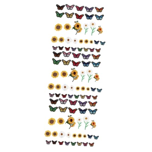 Gadpiparty 3 Sätze Teiliges Von Sonnenblumen Und Schmetterlings Stickapplikationen Selbstklebende Stoffpatches Für Kleidung Taschen Und Diy Projekte 33 Stück * 3 von Gadpiparty