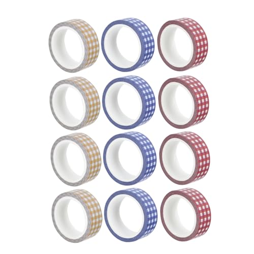 Gadpiparty 3 Sätze Vintage Gittermuster Washi Tape Dekorative Klebebänder Für Diy Handwerk Scrapbooking Und Journals 12 Rollen * 3 von Gadpiparty