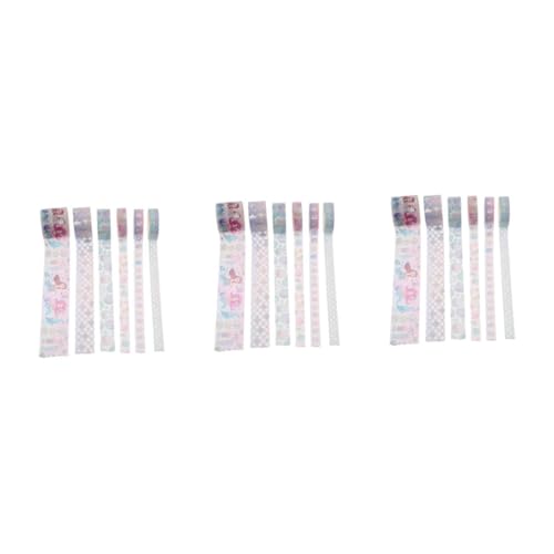 Gadpiparty 3 Sätze Washi Tape Set Dekoratives Klebeband Mit Buntem Design Langlebig Und Selbstklebend Für Diy Tagebuch Scrapbooking Kreative Bastelprojekte Und Geschenkverpackung 6 Rollen * 3 von Gadpiparty