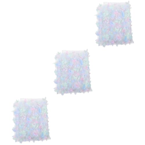 Gadpiparty 3 Stück Bestickter Schmetterlings Spitzenbesatz Leichter Transparenter Gauze Stoff für Diy Bastelarbeiten Dekorative Kleidungsaccessoires für Kleidung Hüte und Geschenkverpackungen von Gadpiparty
