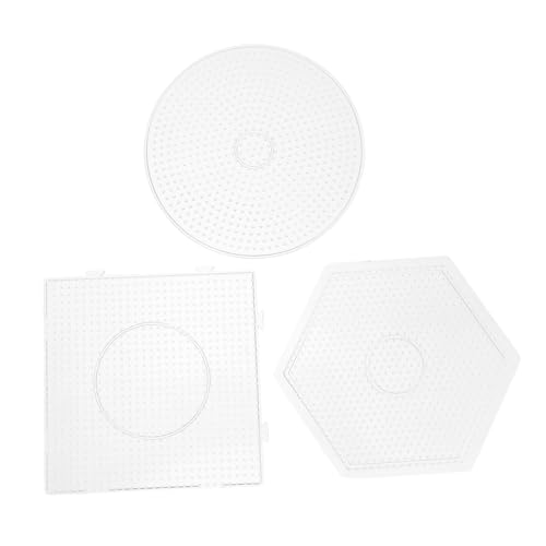 Gadpiparty 3 Stück Bügelperlen Steckplatten Kunststoff für Diy Bastelwerkzeug mit Quadratischer Runder und Sechseckiger Form Fördert Kreativität und Vorstellungskraft von Gadpiparty