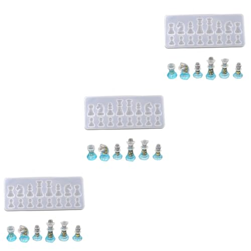 Gadpiparty 3 Stück Diy Schach Silikonform Gießform für Handgemachte Dekoration für Bastelprojekte Langlebig und Einfach zu Reinigen Diy Enthusiasten von Gadpiparty