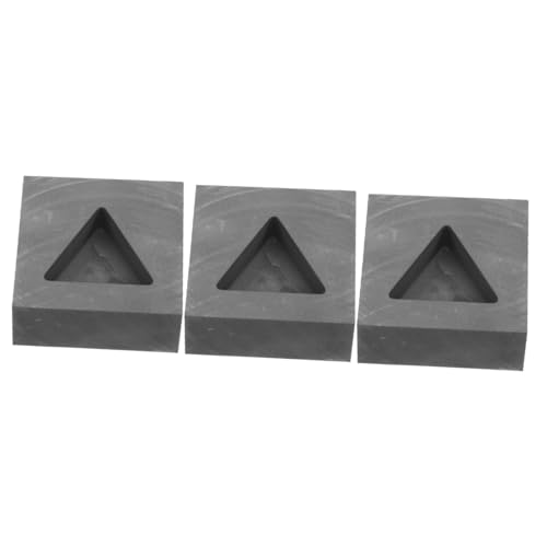 Gadpiparty 3 Stück Dreiecksform Gussbarren Graphit schmelzendes Gießwerkzeug Barfenformen Formguss dreieckige Formen Dreieckige Gussform Nichteisenmetallform Gussform aus Metall Schwarz von Gadpiparty