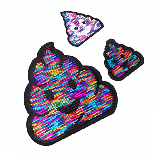Gadpiparty 3 Stück Farbenfrohe Poo Förmige Gestickte Patches Wende Glitzer Stoffaufkleber für Bekleidung Taschen und Handarbeiten Vielseitige Kleidungsaccessoires Gadpiparty 3 Stück Farbenfrohe Poo Förmige Gestickte Patches Wende Glitzer Stoffaufkleber für Bekleidung Taschen und Handarbeiten Vielseitige Kleidungsaccessoires von Gadpiparty