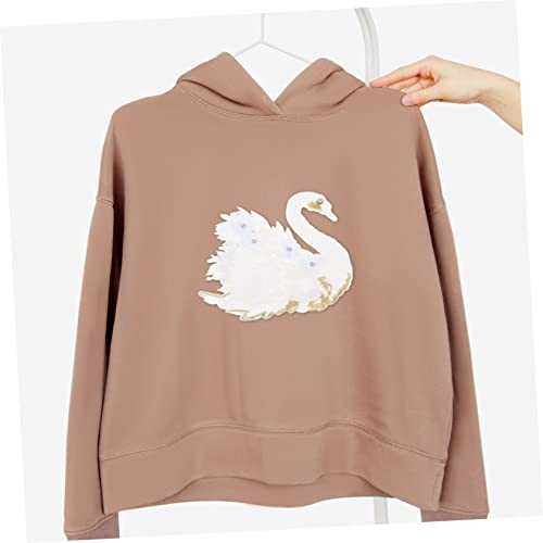Gadpiparty 3 Stück Großer Schwan Stickerei Applikation Patch mit Perlen Haltbar und Vielseitig für Kleidung Taschen DIY Dekoration zum Aufnähen Weiß Langlebig und Modisch von Gadpiparty