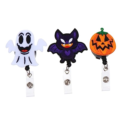 Gadpiparty 3 Stück Halloween Ausweisrolle mit Aufdruck Einziehbare Id Badge Reel mit Kürbis Design für Feiertagsfeiern für Familie und Freunde von Gadpiparty