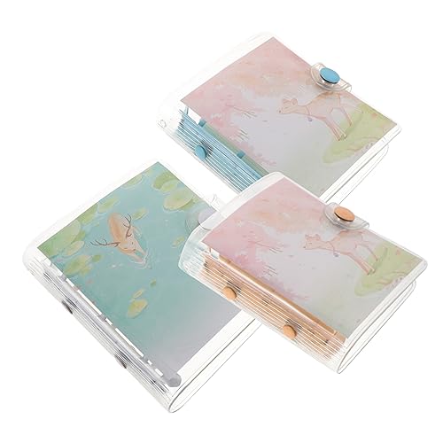Gadpiparty 3 Stück Mini Transparentes Ringbuch Notizbuch Abnehmbares Notizheft für Reiseaufzeichnungen Süßes Scrapbook Diy Notizbuch Gemischte von Gadpiparty