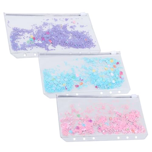 Gadpiparty 3 Stück Reißverschluss Taschen aus Dickem PVC Wiederverwendbare Durchsichtige Binder Pockets für Stifte Marker und Bürobedarf für Schule Büro und Reisen Blau von Gadpiparty