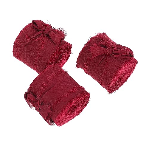 Gadpiparty 3 Stück Schleife seidenband ribbon Farbiges Band stickerpappier ripsband decor Chiffon Pastell Hochzeit Blumenverpackungsband dekoratives Band Stoffband Polyester von Gadpiparty
