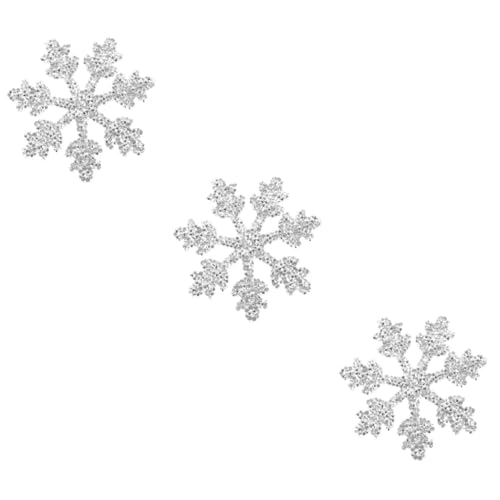 Gadpiparty 3 Stück Schneeflocken Und Diamanten Schneeflocken-applikation Schneeflocke Strass De Noel Weiße Schneeflockenflecken Gestickte Aufnäher Mit Schneeflocken Dekorationen Plastik von Gadpiparty