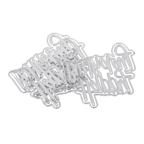 Gadpiparty 3 Stück Teiliges Happy Birthday Stanzformen aus Langlebigem Kohlenstoffstahl Vielseitig für Prägen Schneiden und Dekorieren von Papier Metall und Scrapbooking für DIY Karten und von Gadpiparty