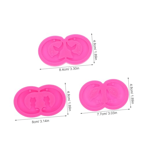 Gadpiparty 3 Stück Teiliges Silikon Ohrschmuck Gießform mit Loch Mond Wolf Meerjungfrau Katzen Anhänger Formen Tierische Epoxidharz Schmuckformen für DIY Halsketten und Ohrringe von Gadpiparty