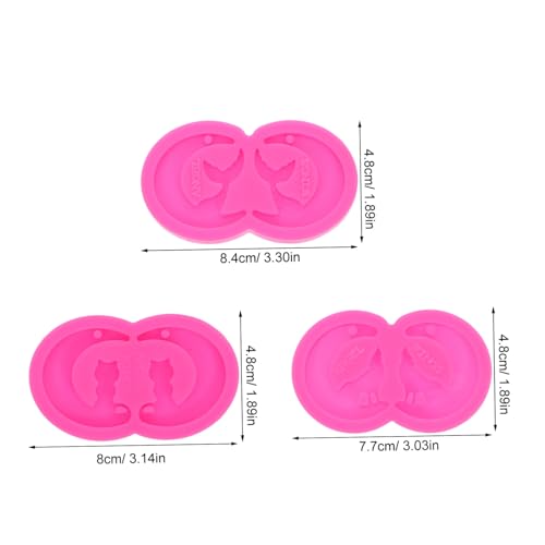 Gadpiparty 3 Stück Teiliges Silikon Schmuckform Mond Katze und Wolf Epoxidharz Gießform mit Integriertem Loch für DIY Ohrringe Anhänger Schlüsselanhänger und Schmuckherstellung von Gadpiparty
