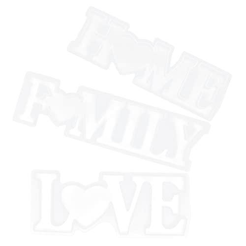 Gadpiparty 3 Stück Teiliges Silikonform für Diy Deko Home Family Love Epoxidharz Gießform für Kreative Handwerksprojekte Flexibel und Wiederverwendbar für Personalisierte und Dekoration von Gadpiparty