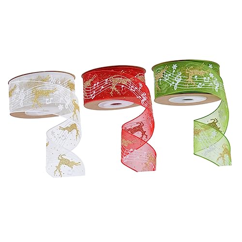 Gadpiparty 3 Stück Teiliges Weihnachts Geschenkband pro Rolle Dekoratives Party Band mit Noten und Rentier Muster Langlebiges Stoffband für Geschenkverpackung DIY Basteln und Weihnachtsdeko Gadpiparty 3 Stück Teiliges Weihnachts Geschenkband pro Rolle Dekoratives Party Band mit Noten und Rentier Muster Langlebiges Stoffband für Geschenkverpackung DIY Basteln und Weihnachtsdeko von Gadpiparty
