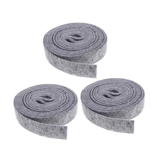 Gadpiparty 3 Stück Wollfilz Gurtband Nähfilz Stoff Dekofilzband Stoff Bastelband Bastelfilzstoff Ornamentband Dekofilzmaterial Patchworkfilzstoff Grau von Gadpiparty