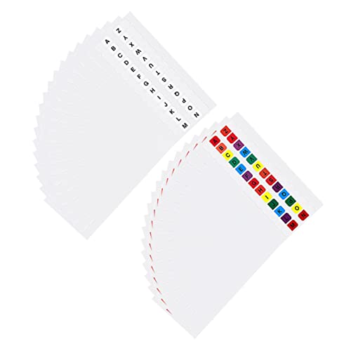 Gadpiparty 30 Blatt Bunte Alphabet Index Tabs Selbstklebende Seitenmarkierer für Notizen Farbige und Weiße Haftnotizen für Schüler und Büroangestellte von Gadpiparty