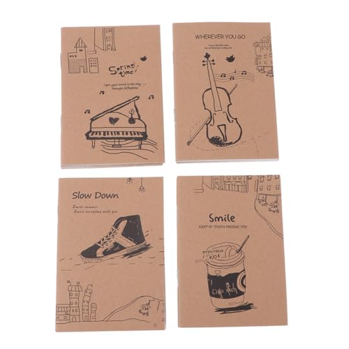 Gadpiparty 30 Stck. Retro Kraftpapier Notizbuch für Schüler Kreatives Hausaufgabenheft Notizblock für Täglichen Gebrauch Zufälliges Muster von Gadpiparty