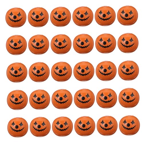 Gadpiparty 30 Stück Bunte Holzperlen für Halloween Runde Langlebige Diy Perlen Orange für Schmuckherstellung und Bastelprojekte von Gadpiparty