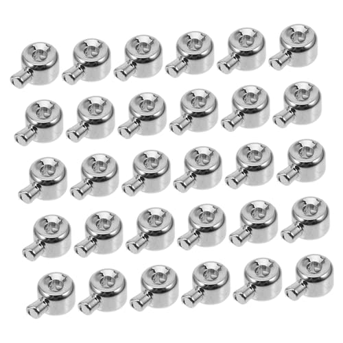 Gadpiparty 30 Stück Crimp -Perlenzubehör Nagelperlen Schmuck Herstellung Halskette handgefertigte Perlen Quetschperlen zum Basteln Perlen-Anhänger Crimp-Abdeckungen Kupfer Silber von Gadpiparty