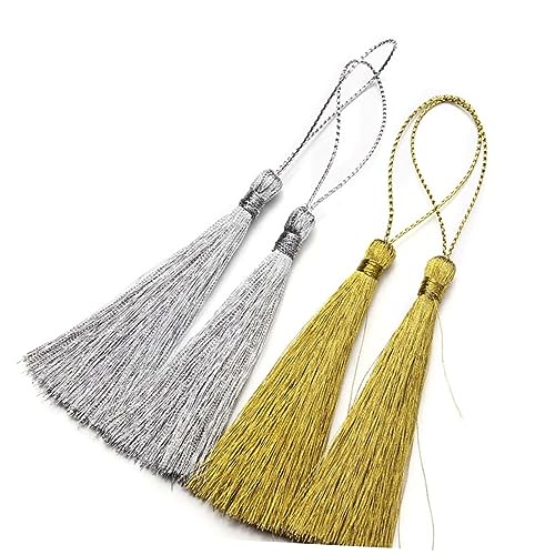 Gadpiparty 30 Stück DIY Quasten Anhänger für Lesezeichen Laternen und Vorhänge Gold Silber Mischset für Bastelprojekte und Heimdekoration Gadpiparty 30 Stück DIY Quasten Anhänger für Lesezeichen Laternen und Vorhänge Gold Silber Mischset für Bastelprojekte und Heimdekoration von Gadpiparty