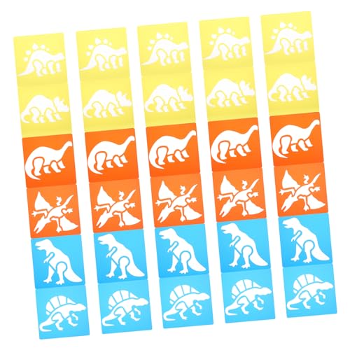 Gadpiparty 30 Stück Dinosaurier-Zeichnungsvorlage Dinosaurier-Vorlage Plastikschablonen Dinosaurier-Malschablonen Kinderschablonen aus Kunststoff Tierschablonen Schablone malen pp von Gadpiparty