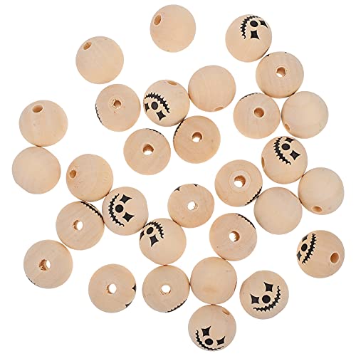 Gadpiparty 30 Stück Diy Holzperlen Bunte Halloween Holzperlen für Armbänder und Dekorationen Vielseitige Bastelmaterialien für Kreative Projekte und Feste von Gadpiparty