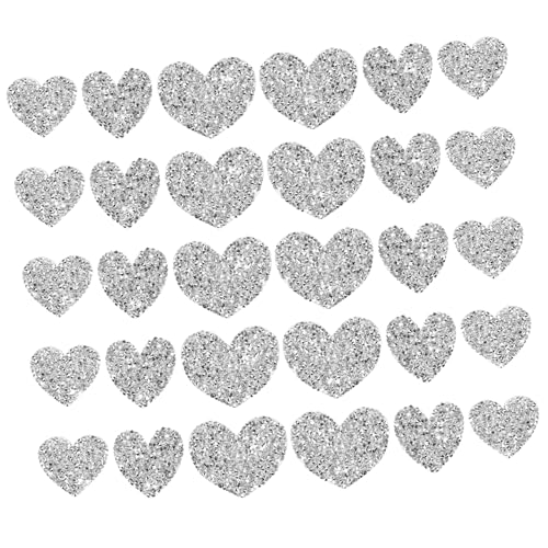 Gadpiparty 30 Stück Herz Strass Bügelbilder Aufnäher mit Kleber Rückseite Glitzernde Herz Patches zum Aufbügeln und Aufnähen für Kleidung Taschen Hüte und Jeans Einfache Anwendung von Gadpiparty