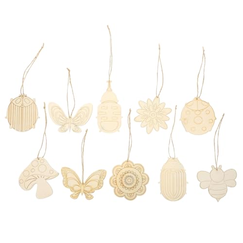 Gadpiparty 30 Stück Holz Bastelset Teilig Unvollendete Holzfiguren für DIY Projekte Tier und Pflanzenmotive für Basteln Holzschneider für Partys und Dekoration von Gadpiparty